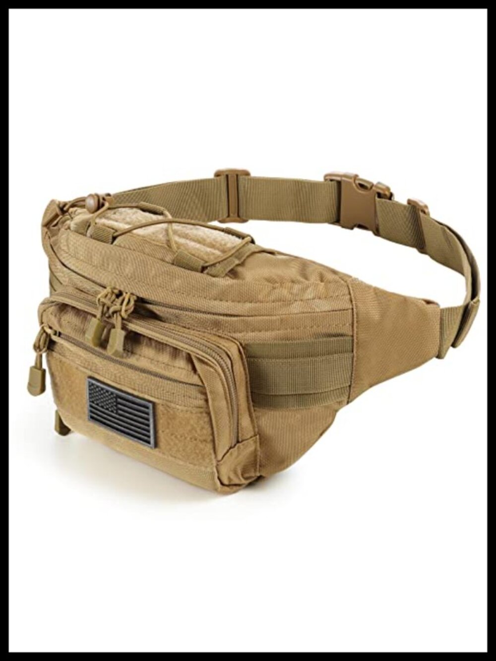 Tactical Fanny Pack Waist Bag 1000D Polyester 4 Zipper Pockets MOLLE Outdoor